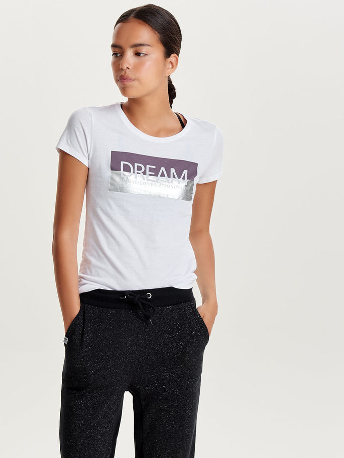 Only Play Maria Fitted SS Tee - White - XS - til trening