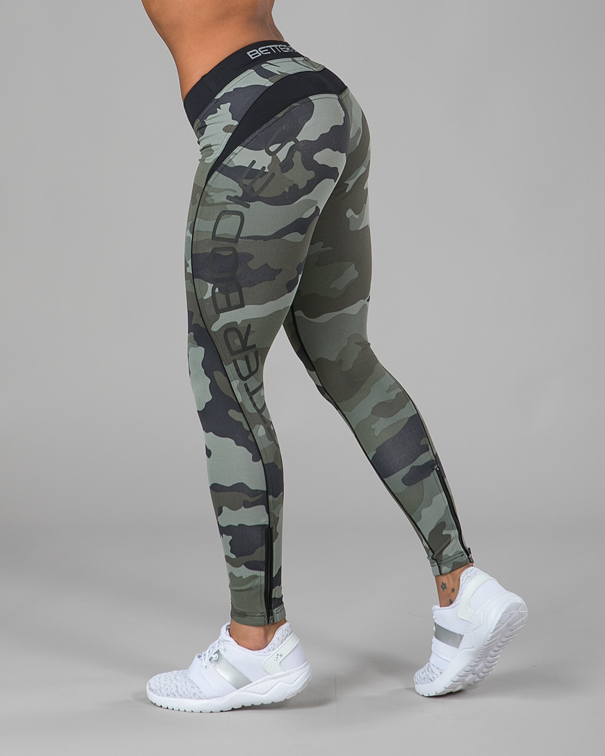 Better Bodies Womens Camo Long Tights Green Camoprint - S