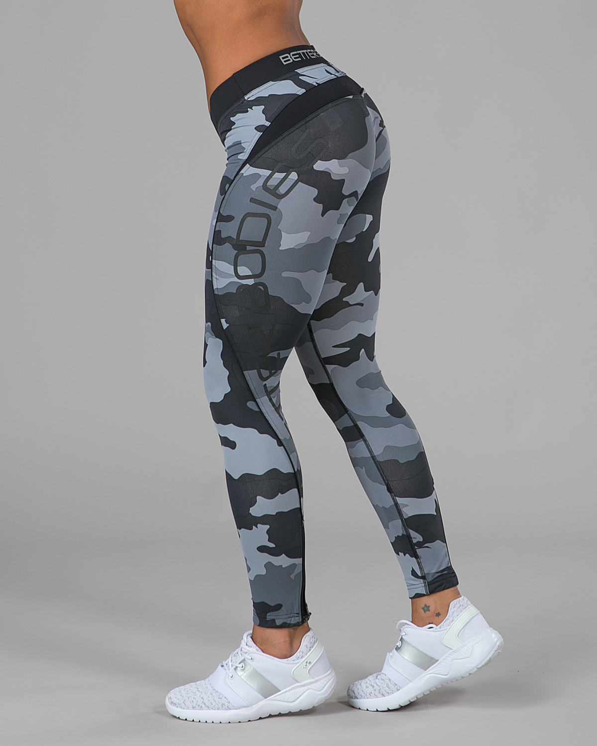 Better Bodies Womens Camo Long Tights Grey Camoprint - M