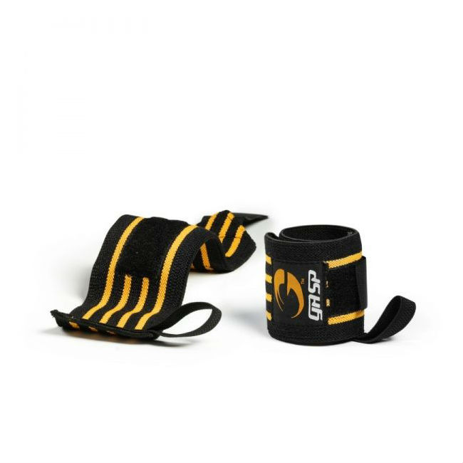 GASP Hardcore Wrist Wraps Black/Yellow - lange
