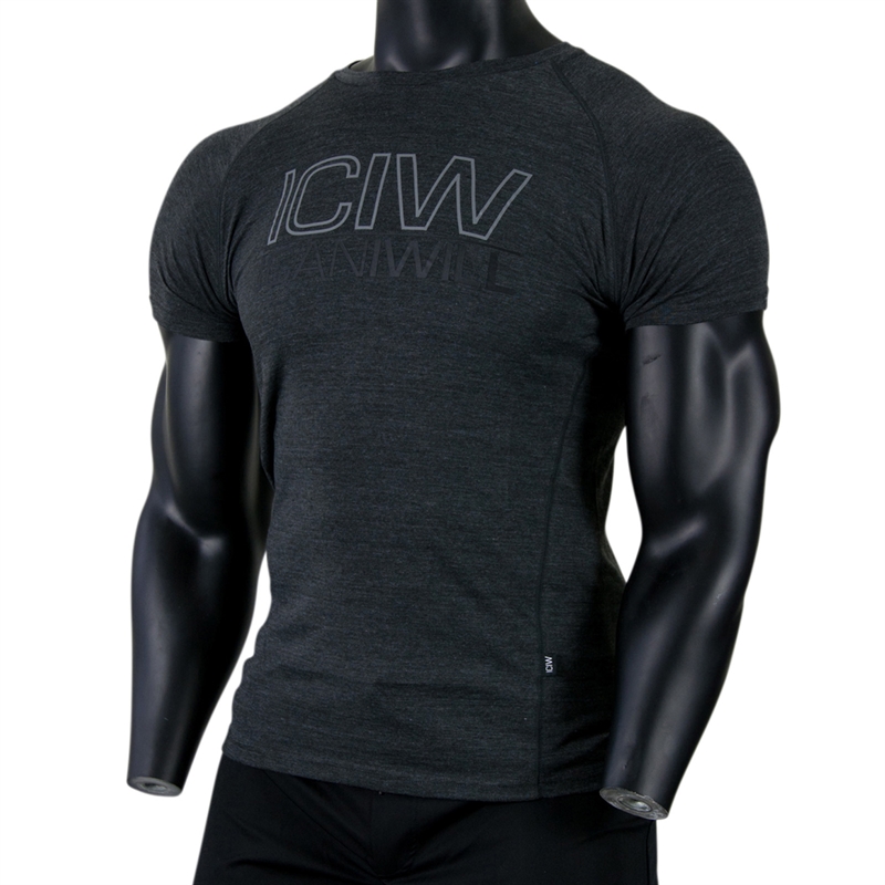 Icaniwill Men Tri-Blend T-Shirt Charcoal - XL - best workout