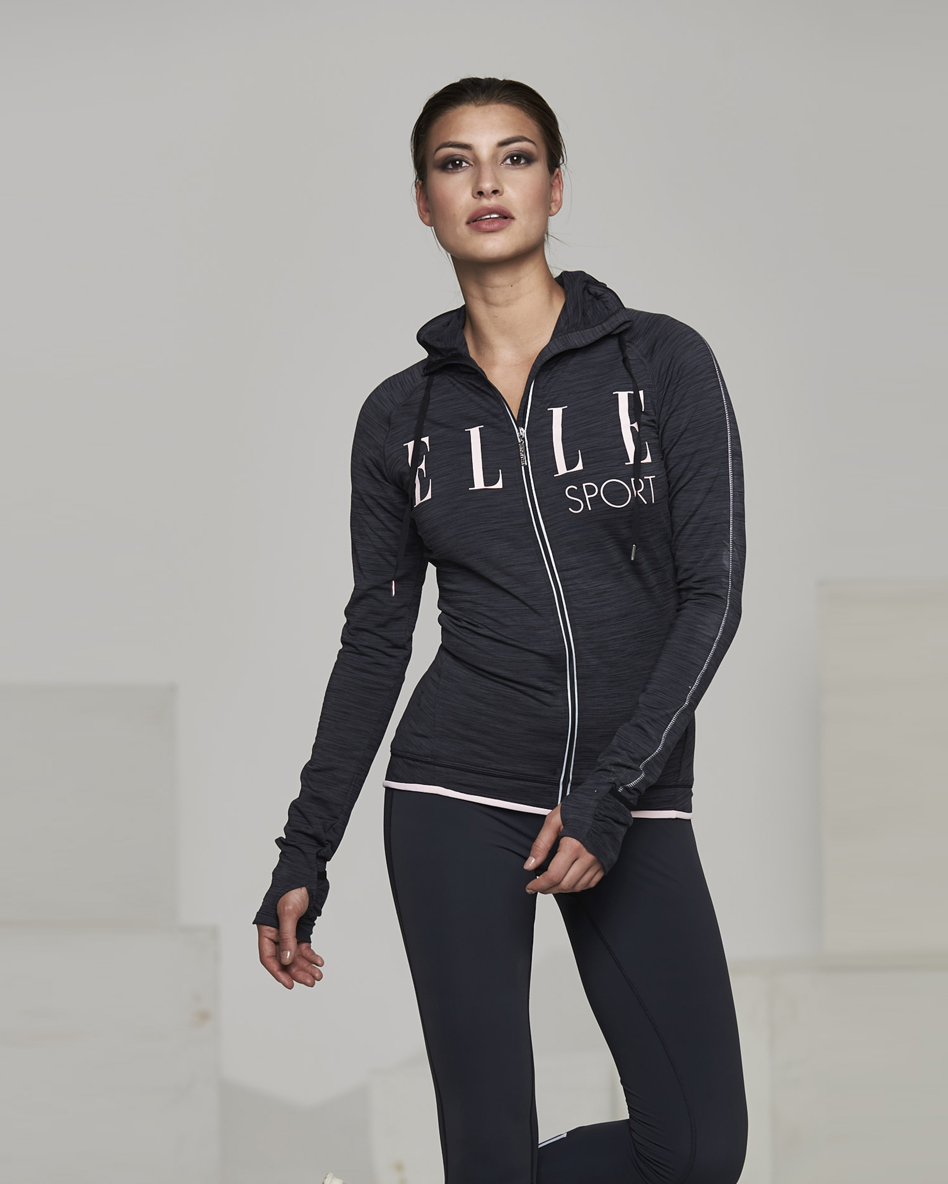 Ellesport Warmwear Thermal Long Sleeve Zipped Top – Rococo Marl
