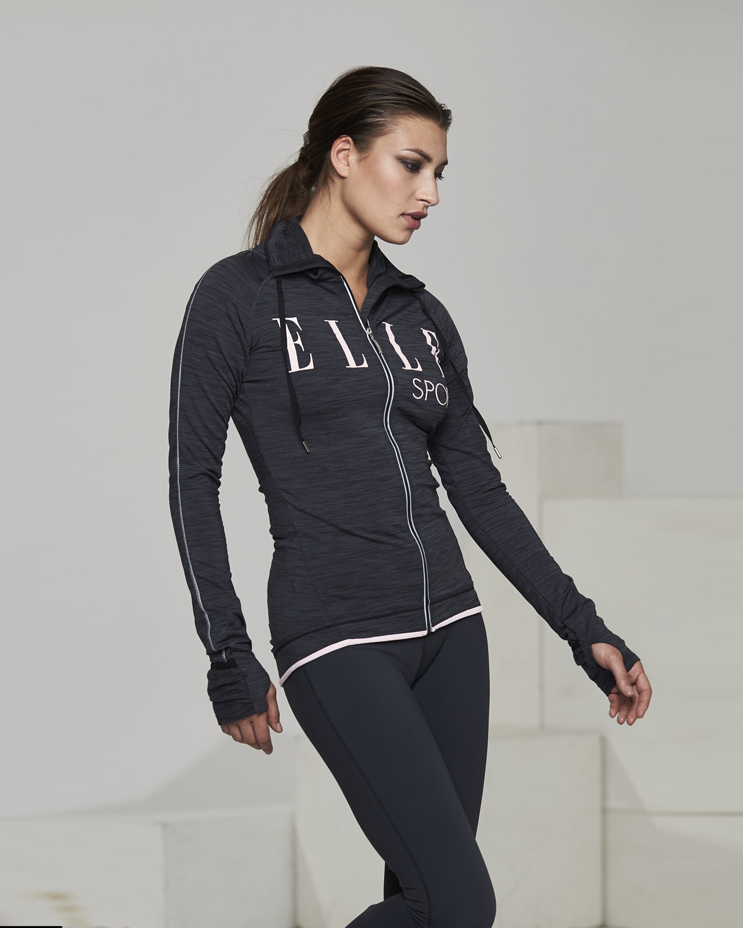 Ellesport Warmwear Thermal Long Sleeve Zipped Top – Rococo Marl