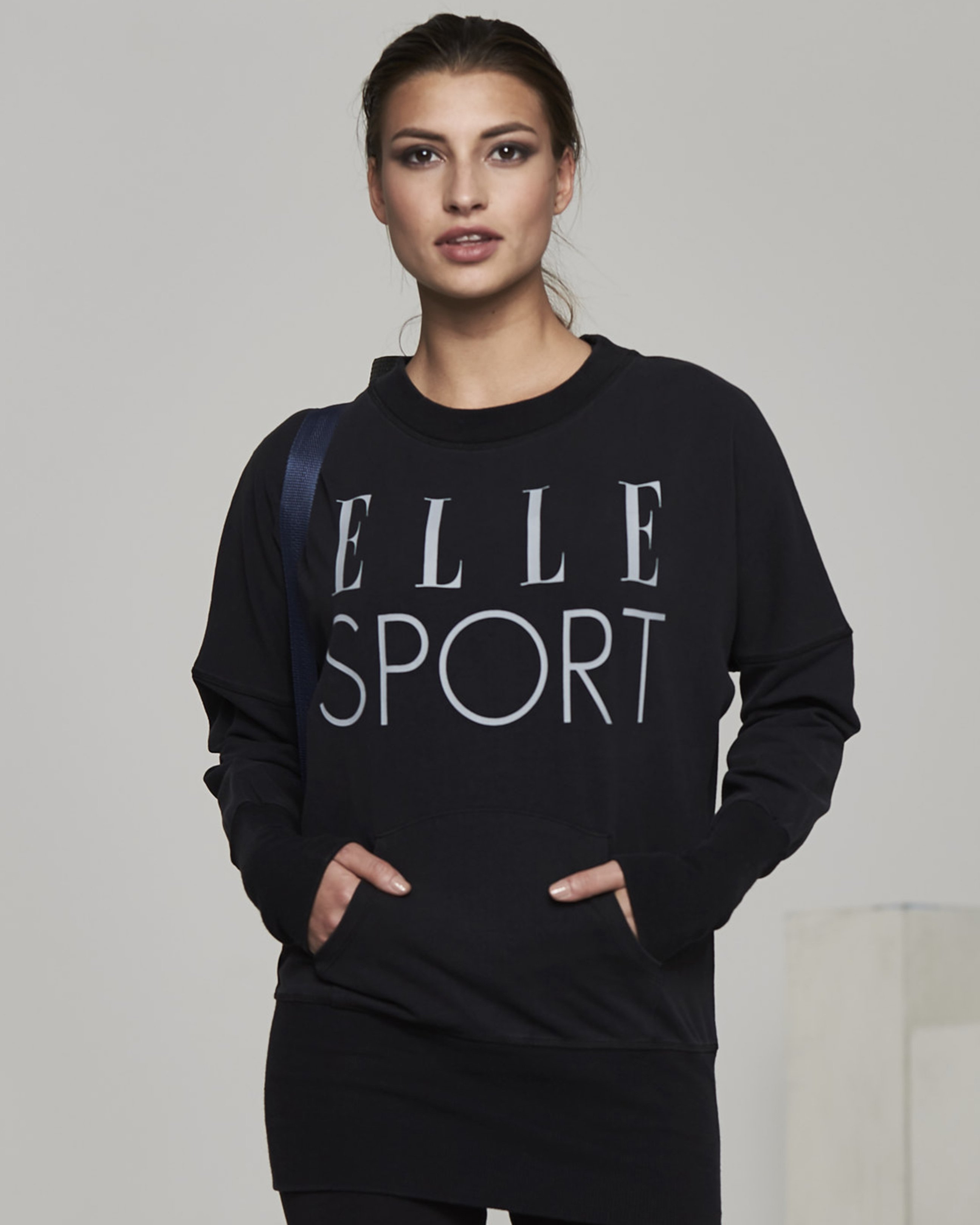 Ellesport Washed Long Sleeve Slouch Top – Black