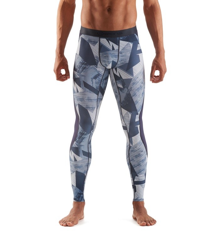 Skins DNAmic Mens Long Tights Havana/Blizzard - XL - til trening