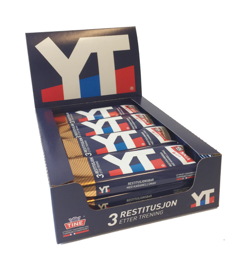 YT Restitusjonsbar Karamell 12x65g - protein for