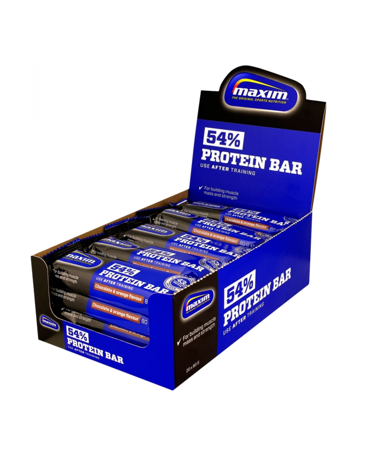 Maxim 54% Protein Bar Chocolate &amp; Orange 20x80g