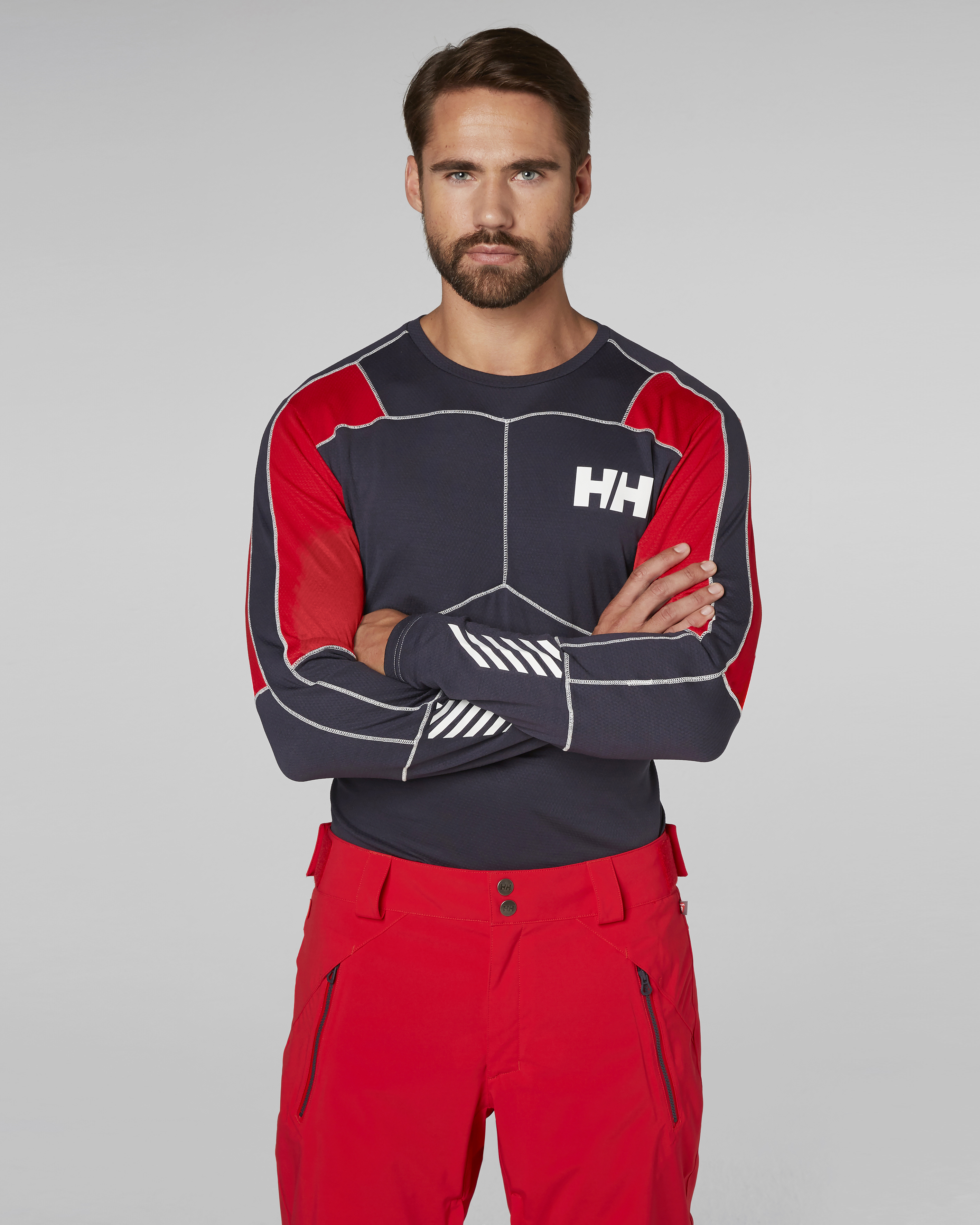 Helly Hansen Lifa Active Crew – Graphite Blue/Flag Red