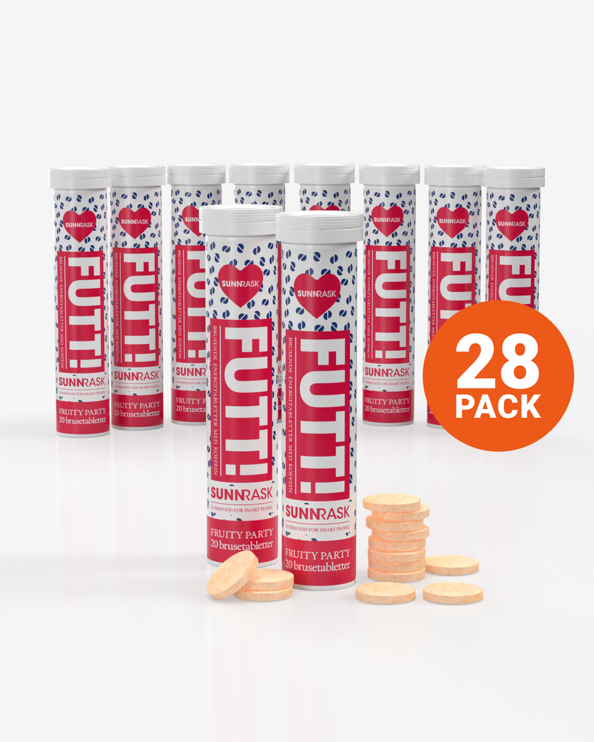 FUTT Brusetabletter Fruit Party - Bonuspakke 560 tabletter - med protein