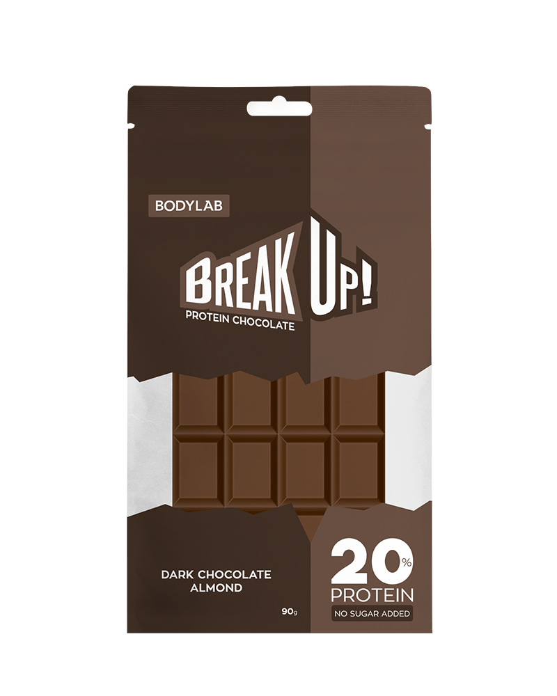 Bodylab Breakup Dark Chocolate Almond Protein Chocolate 90g - beste tilbud