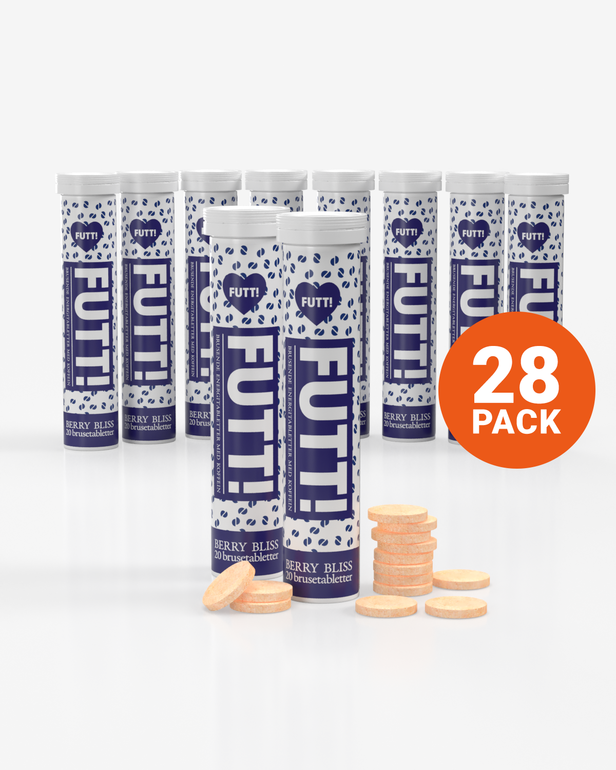 FUTT Brusetabletter m/ Koffein - Berry Bliss x28