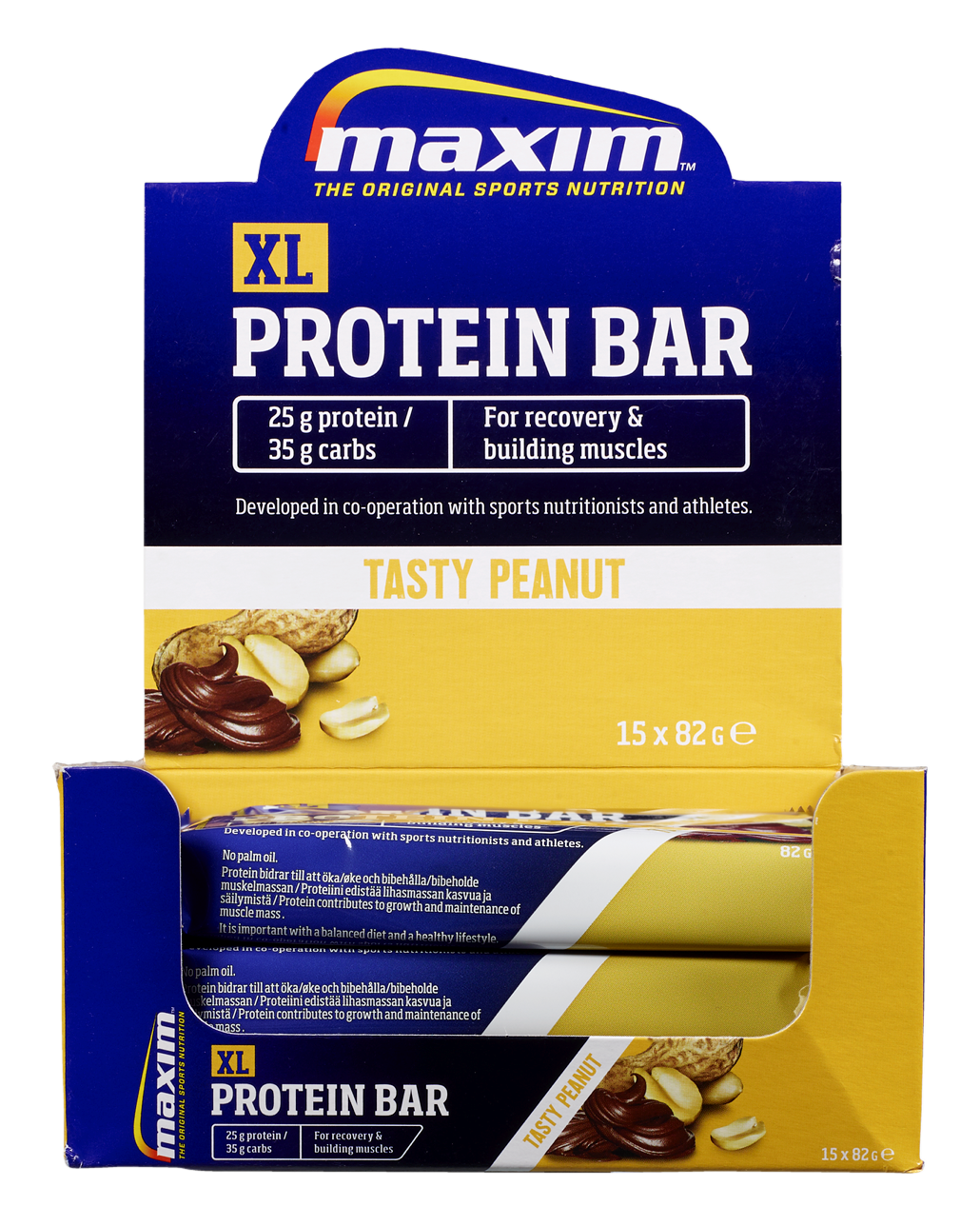 Maxim XL Protein Bar Peanut 15x82g - salt og