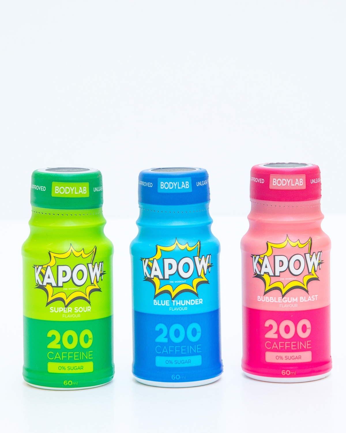 Bodylab KAPOW! Pre Workout Shot Smakspakke 3x60ml - til