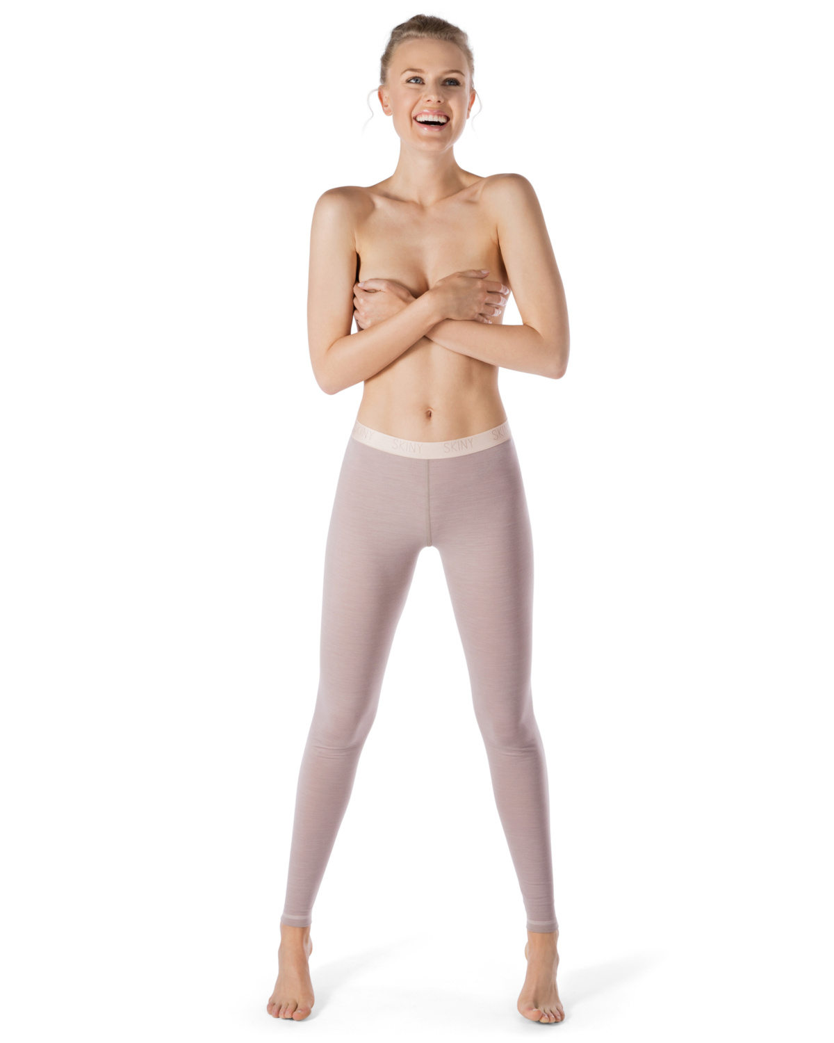 Skiny Active Wool Long Leggings, Taupe Melange - 40 - til