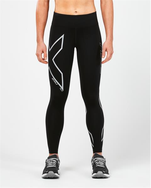 2XU Heat Compression Tights Sort/Sølv - Tights.no