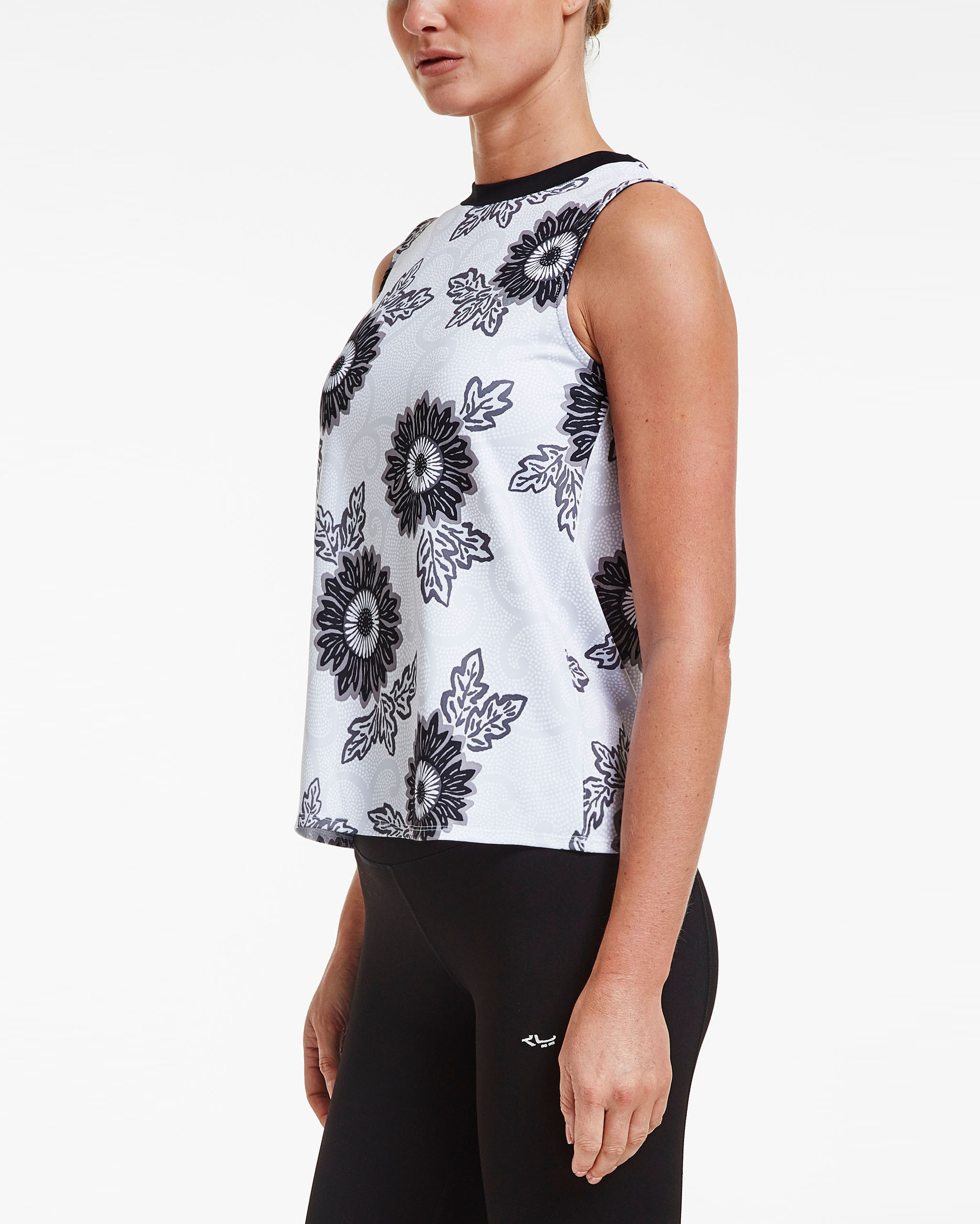 RöHnisch Floral Ath Singlet - Black Maasai Flower