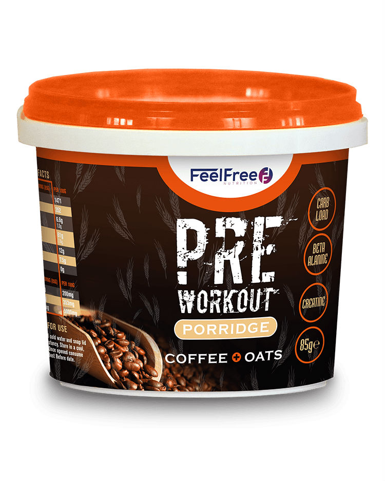 Feel Free Nutrition Preworkout-Grøt Kaffesmak 85g - proteiner