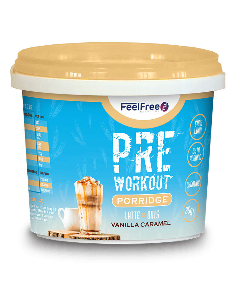 Feel Free Nutrition Preworkout-Grøt Vaniljesmak 85g - proteiner