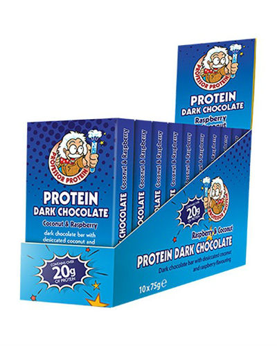 Professor Protein Dark Chocolate Coconut &amp; Raspberry 10x75g