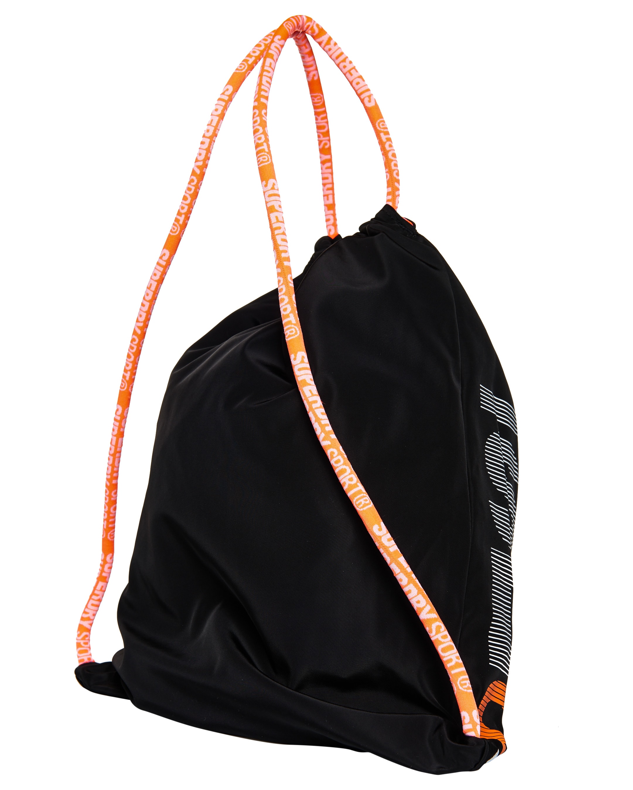 Superdry Drawstring Bag - Black/Fluro Orange