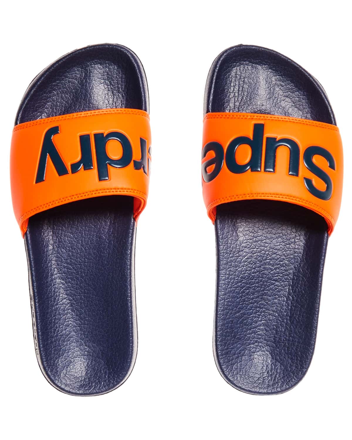 Superdry Pool Sliders - Dark Navy/Hawaii Orange - M - swim
