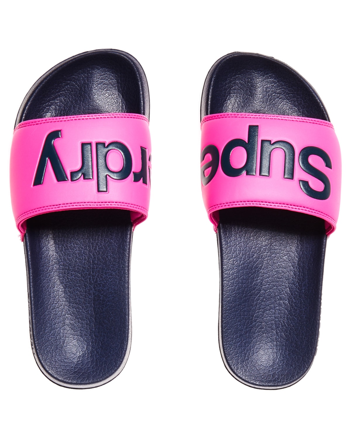 Superdry Superdry Pool Slide - Total Eclipse Navy/Fluro Pink