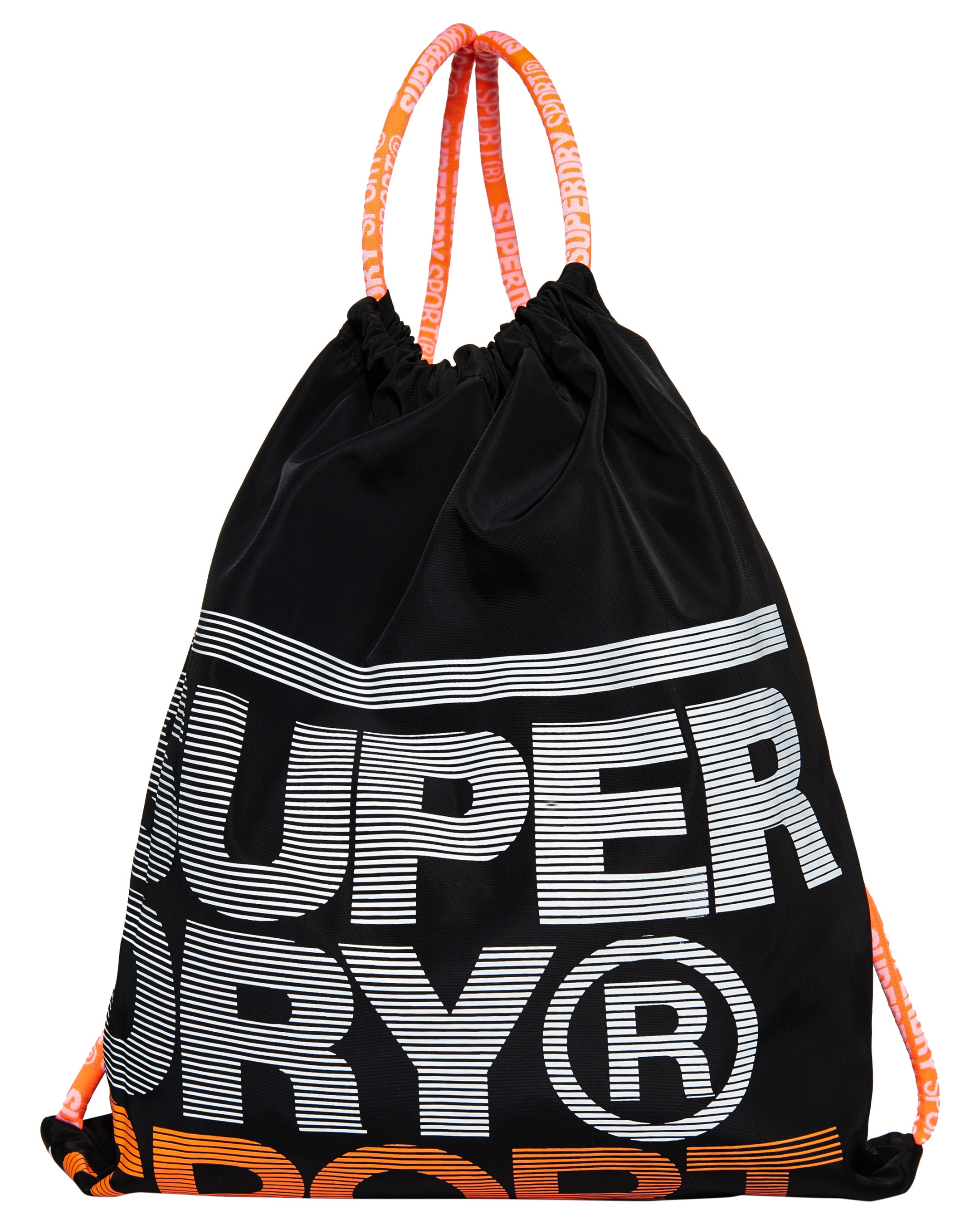 Superdry Drawstring Bag - Black/Fluro Orange