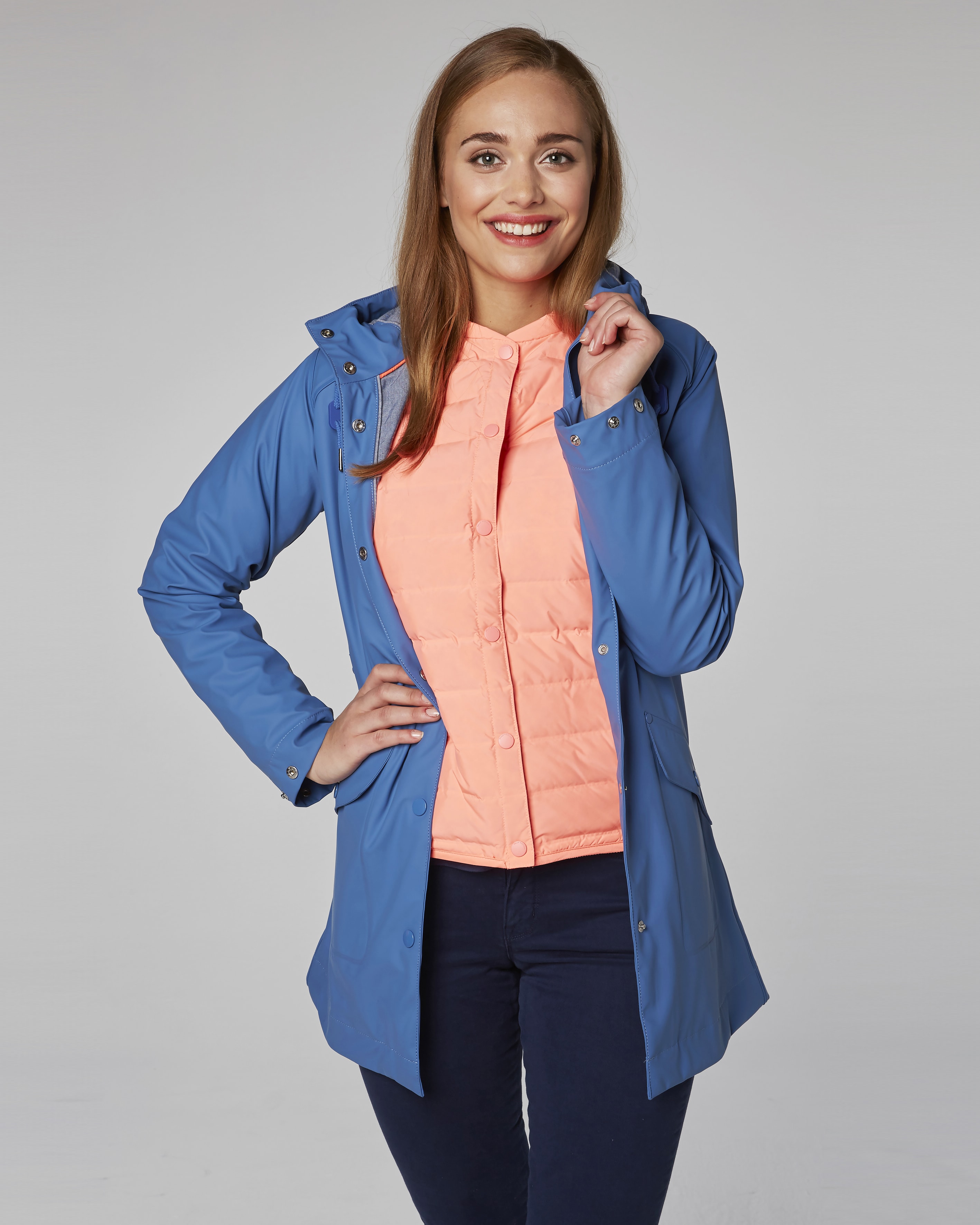 Helly Hansen W Kirkwall Rain Coat - Stone Blue