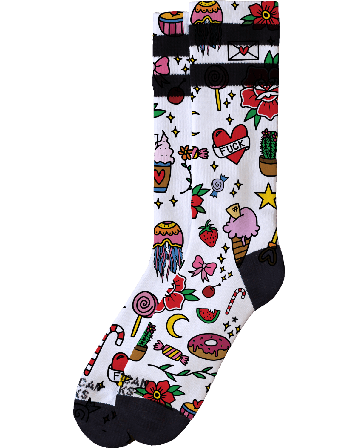 American Socks Rosey Jones Tattoo Girl - Mid High - 38-41 - the