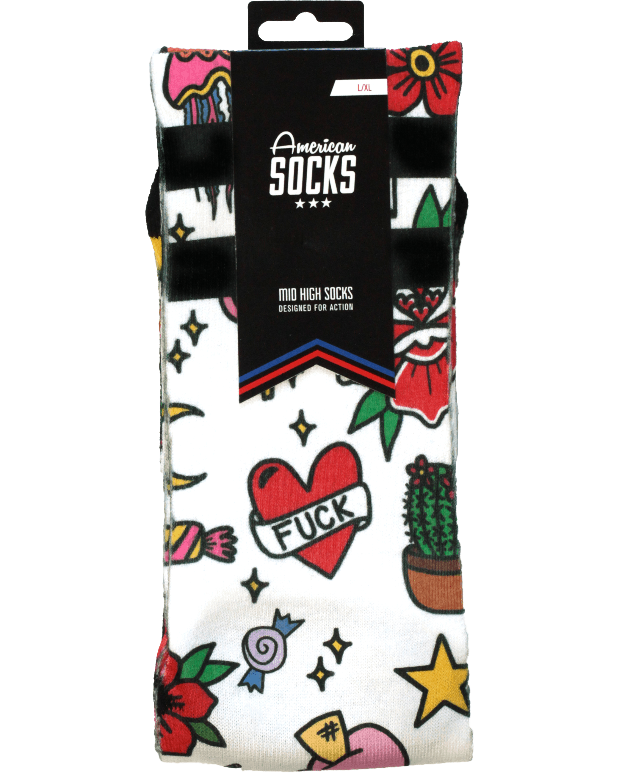 American Socks Rosey Jones Tattoo Girl - Mid High