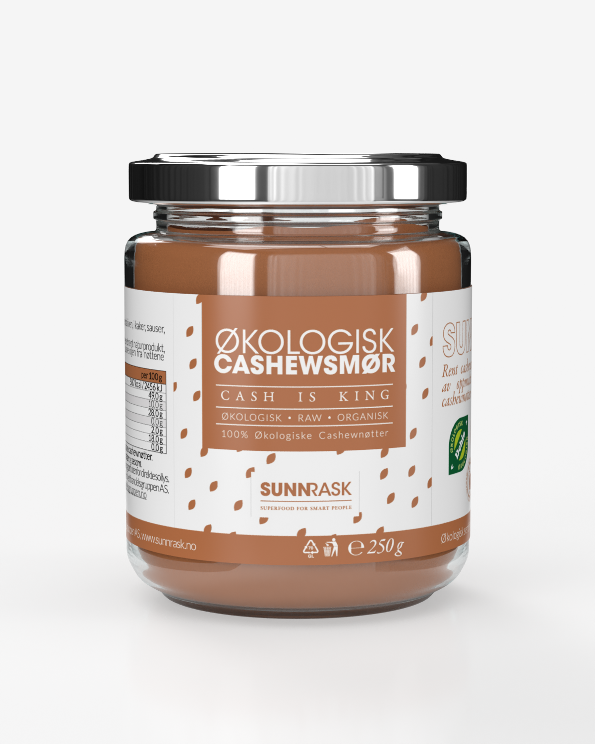 SunnRask Økologisk Cashewsmør 250g