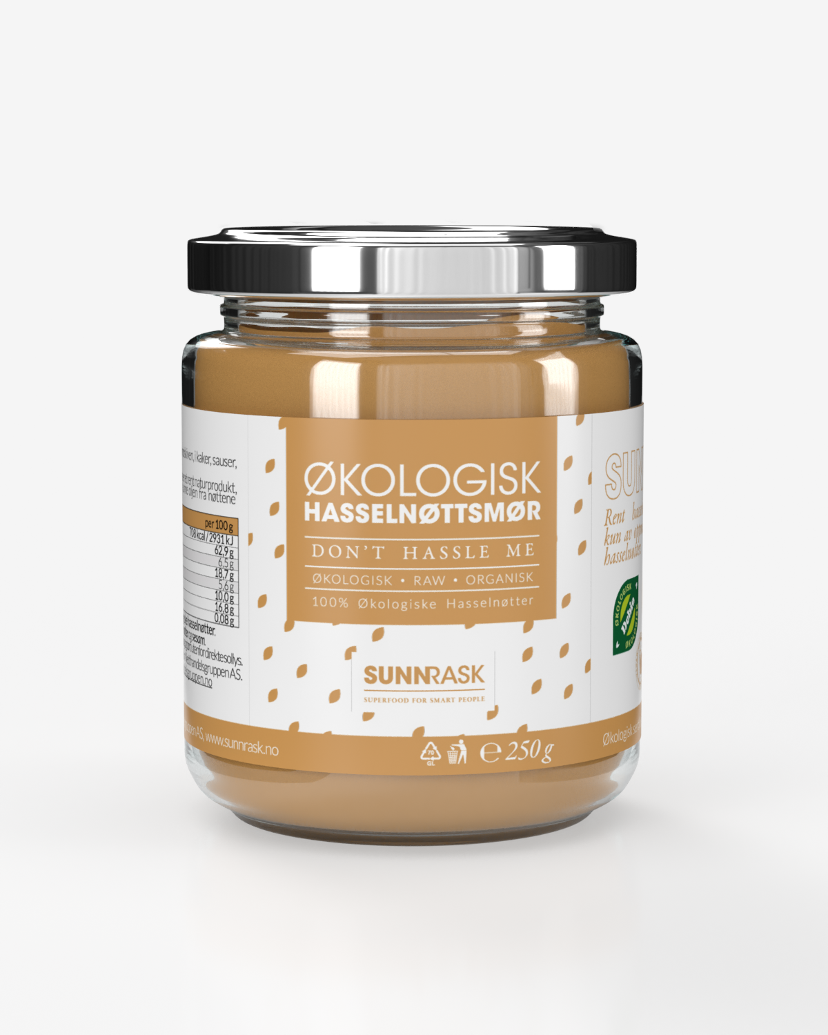 SunnRask Økologisk Hasselnøttsmør 250g