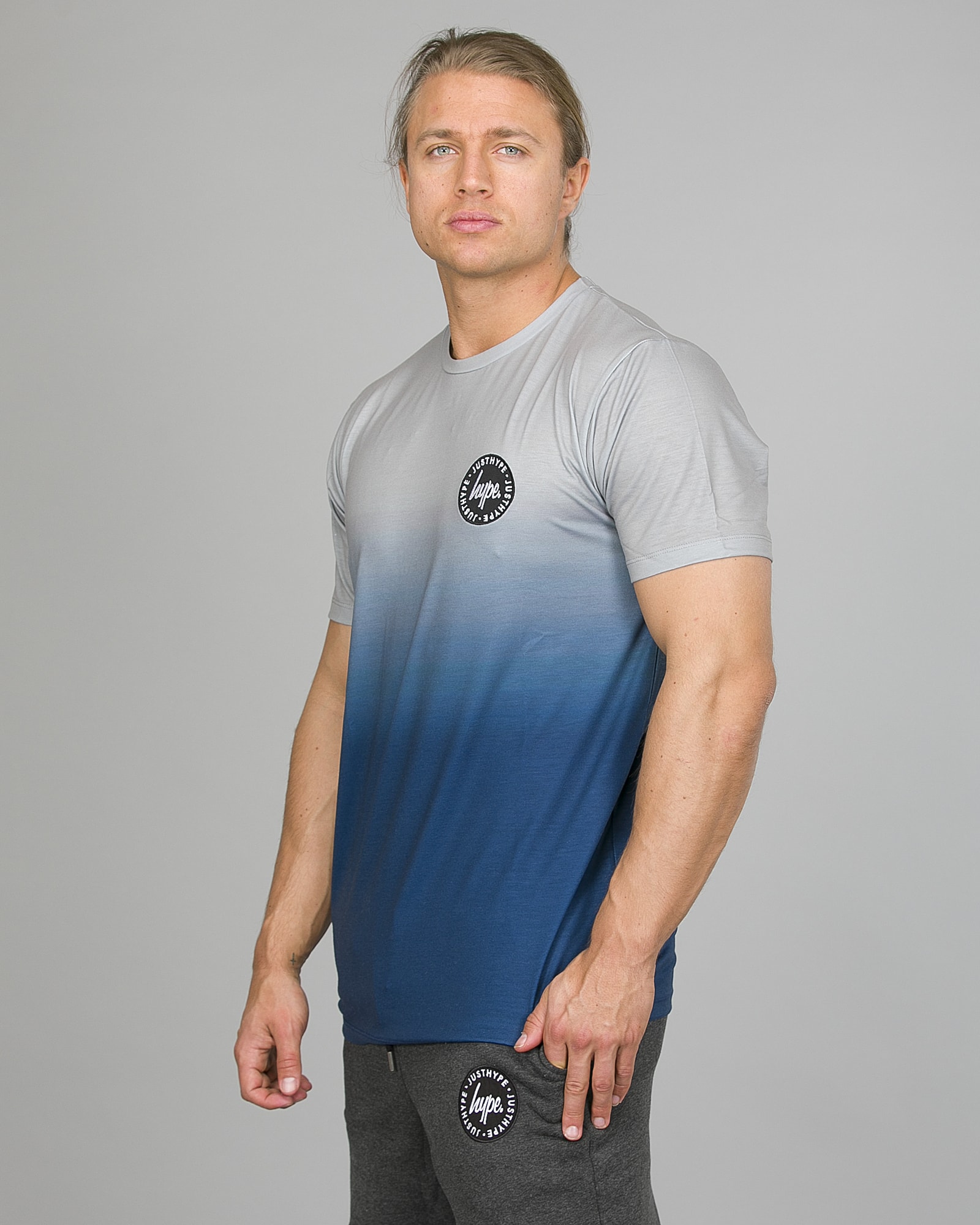 Hype Midnight Fade T-Shirt Men ss18210b Blue:Grey b