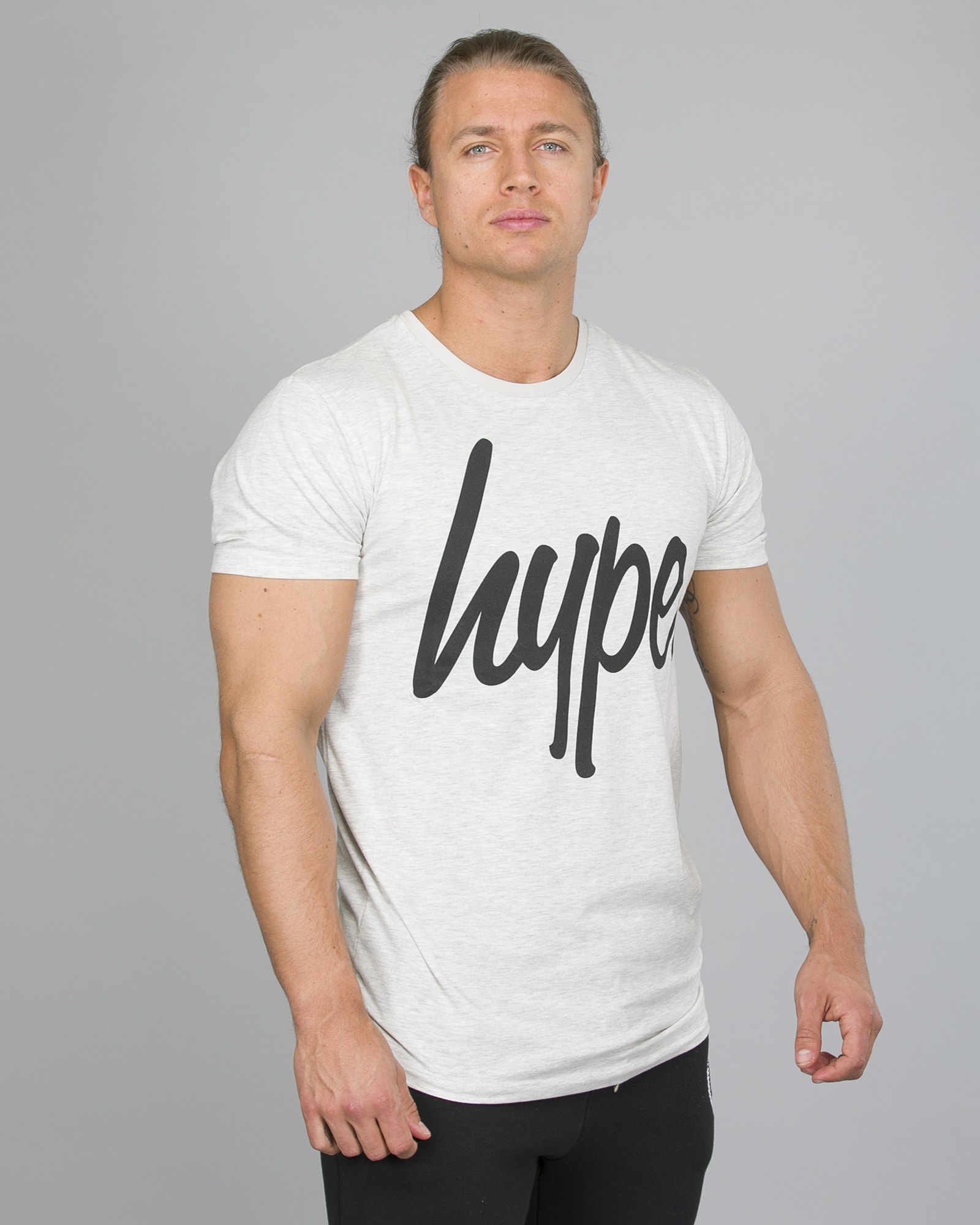 Hype Script T-Shirt Men ss18007 Ash:Black d