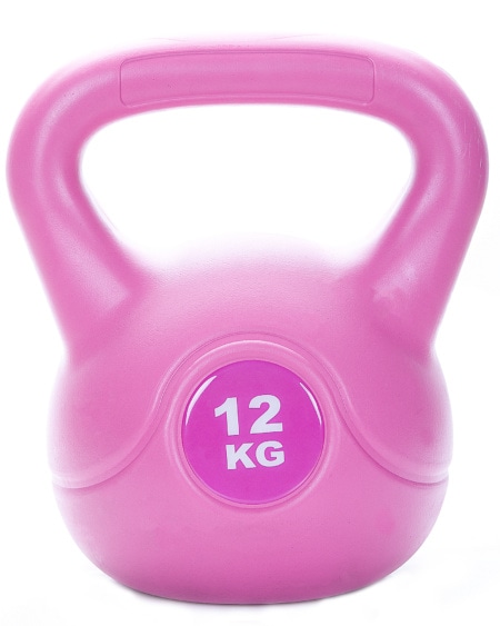 Kettlebell 12 Lb (5,4 Kg) – Vinyle Jaune – Pour Musculation à Domicile – Fitness – Neuf