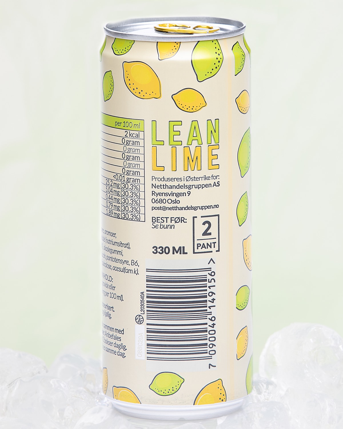 Lean Lime Energy Drink 24x330ml BESTSELGER! Tights.no