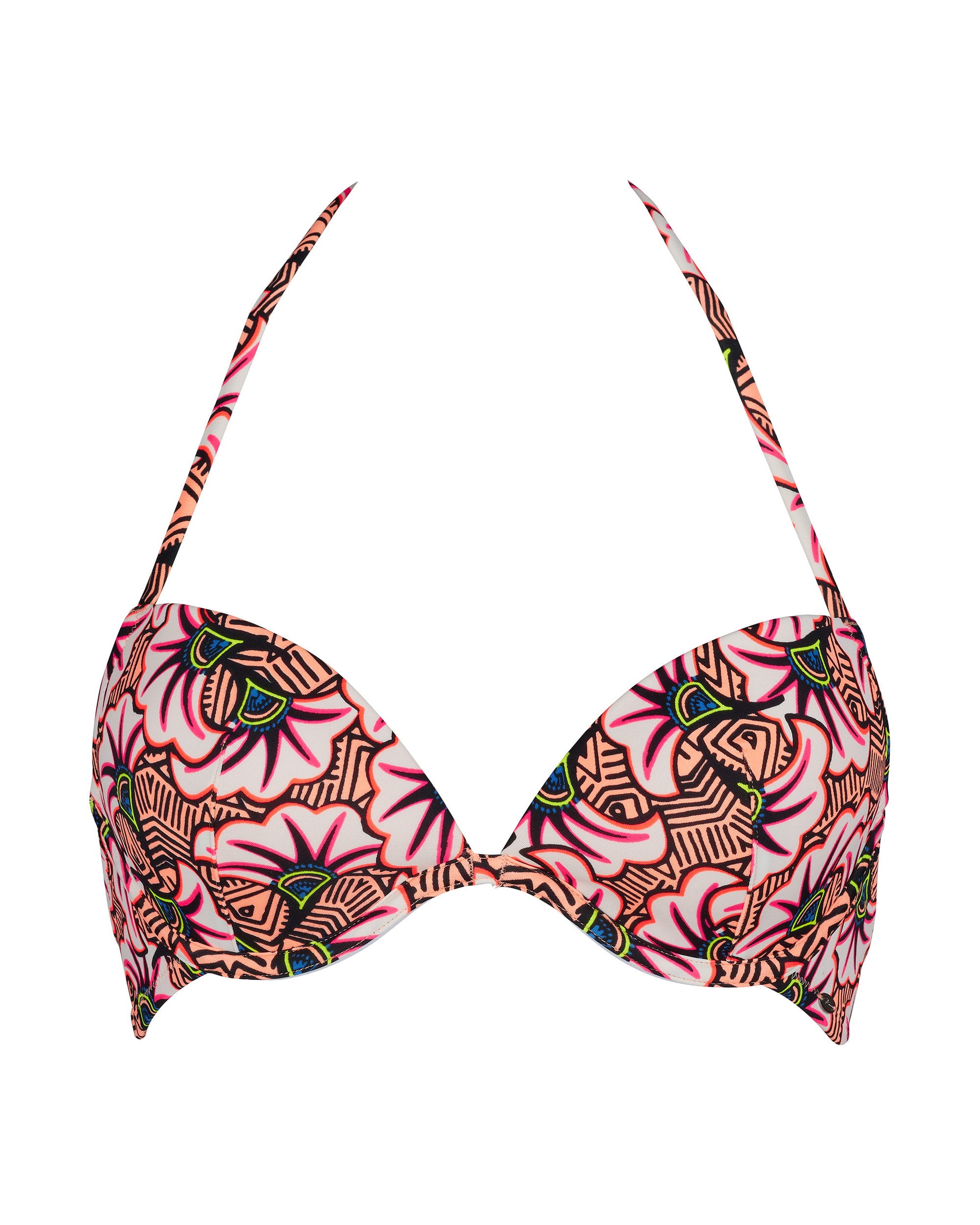 Skiny L. Padded Bra Neon Flower - Tropical Neon