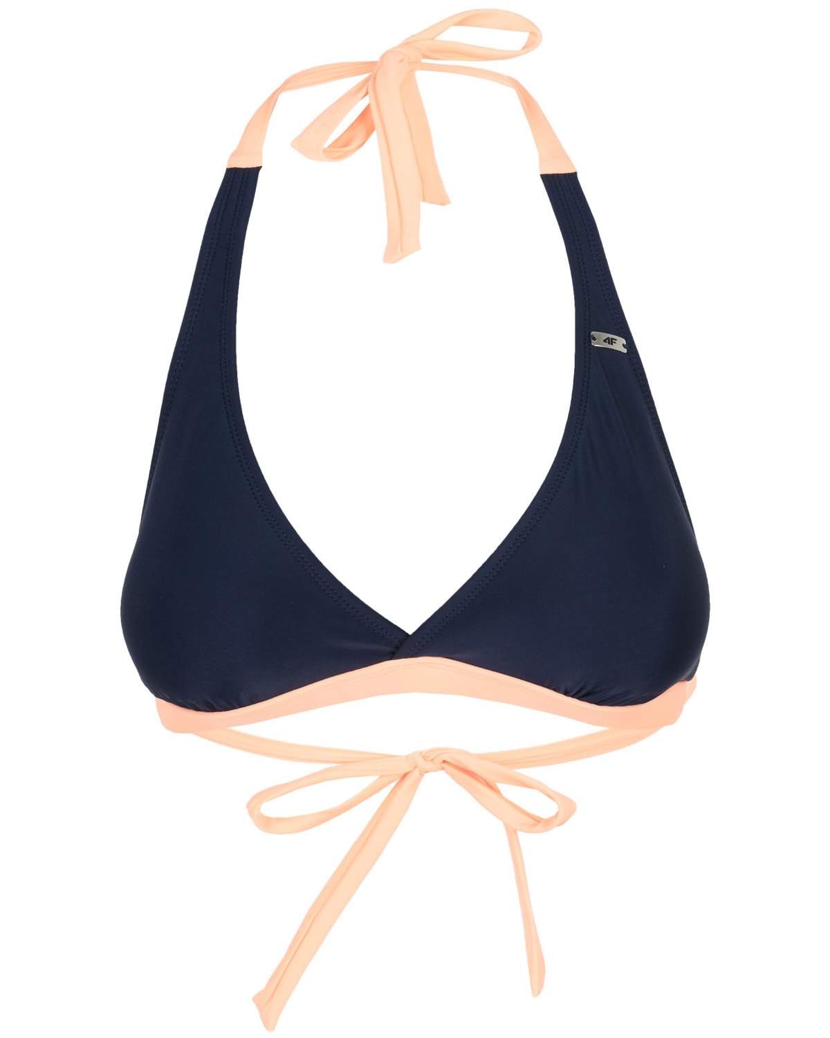 4F Women's Triangular Bikini Top - Dark Blue - M - polyester