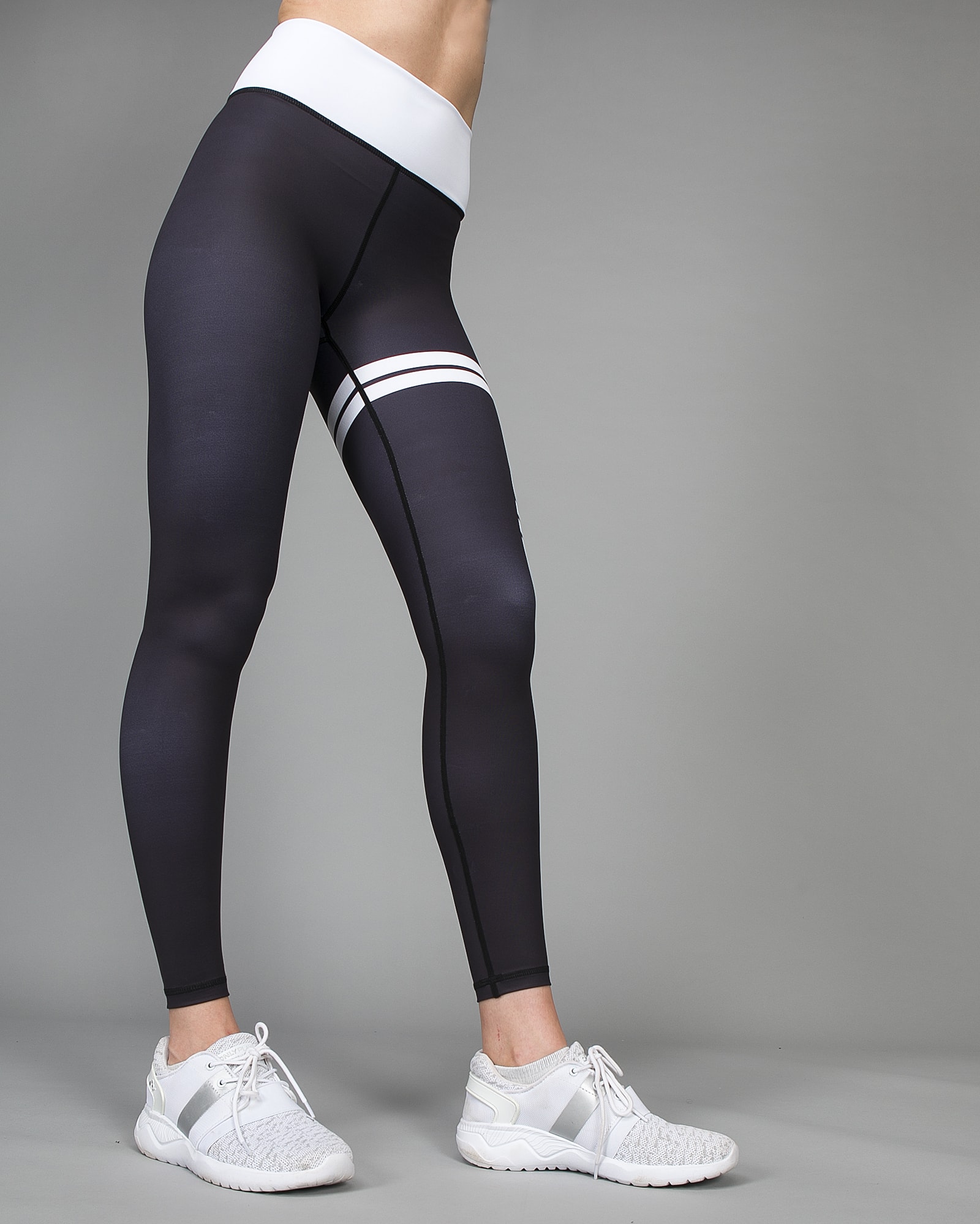 Aim’n Black Stripe High Waist Tights 18020002 j