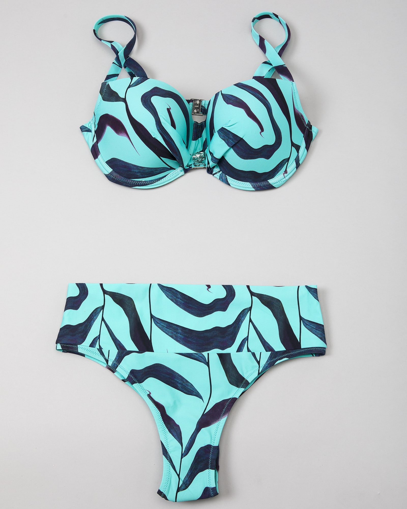 Antigel wood Bikini Top fba4082 and Bottom fba0382- Blue