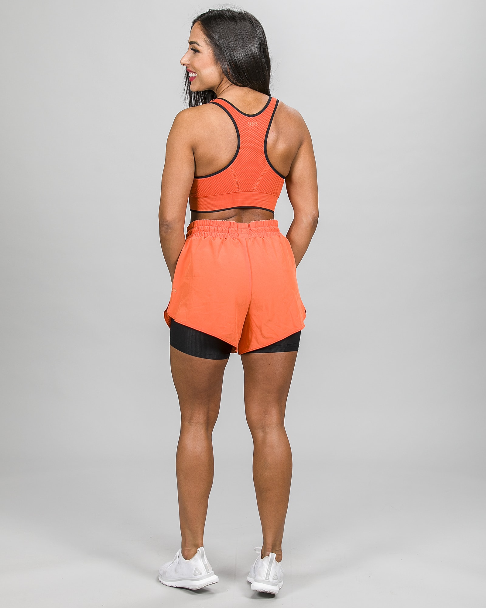 Skiny SK86 Shorts 083111and Crop Top 083094- Blazing Orange f