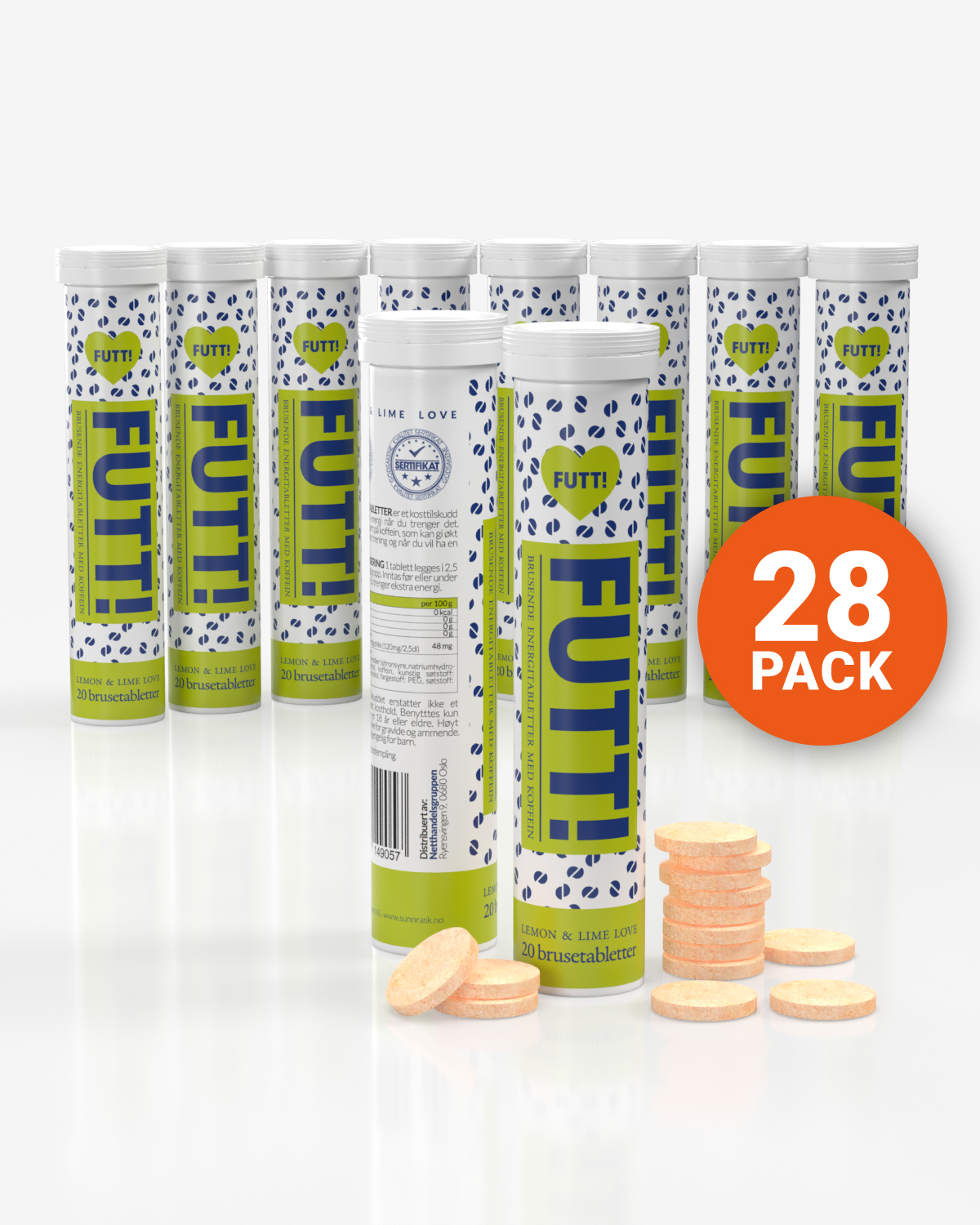 FUTT Brusetabletter m/ Koffein Lemon Lime Love