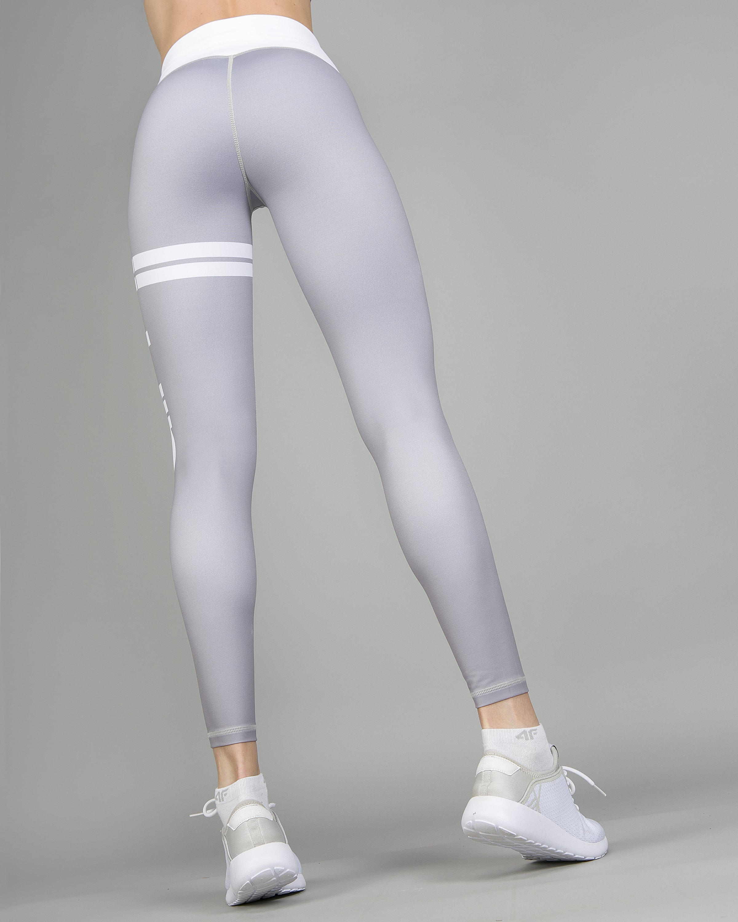 Aimn grey stripe tights top
