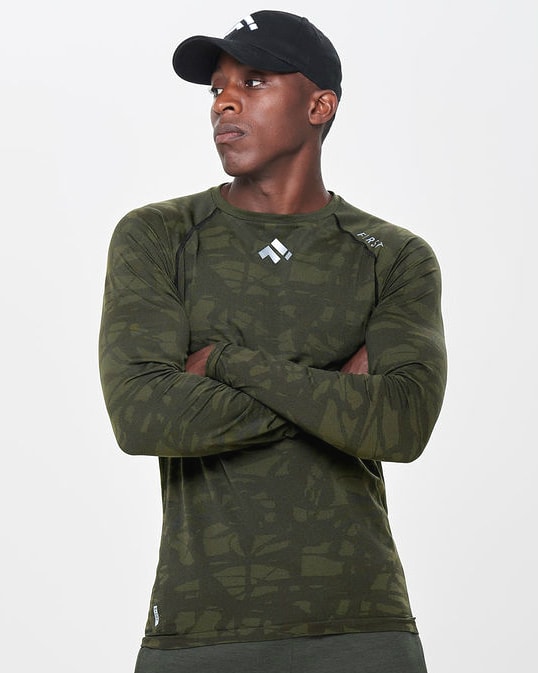 First Soho Seamless Long Sleeve Tee - Forest Night - M - til trening