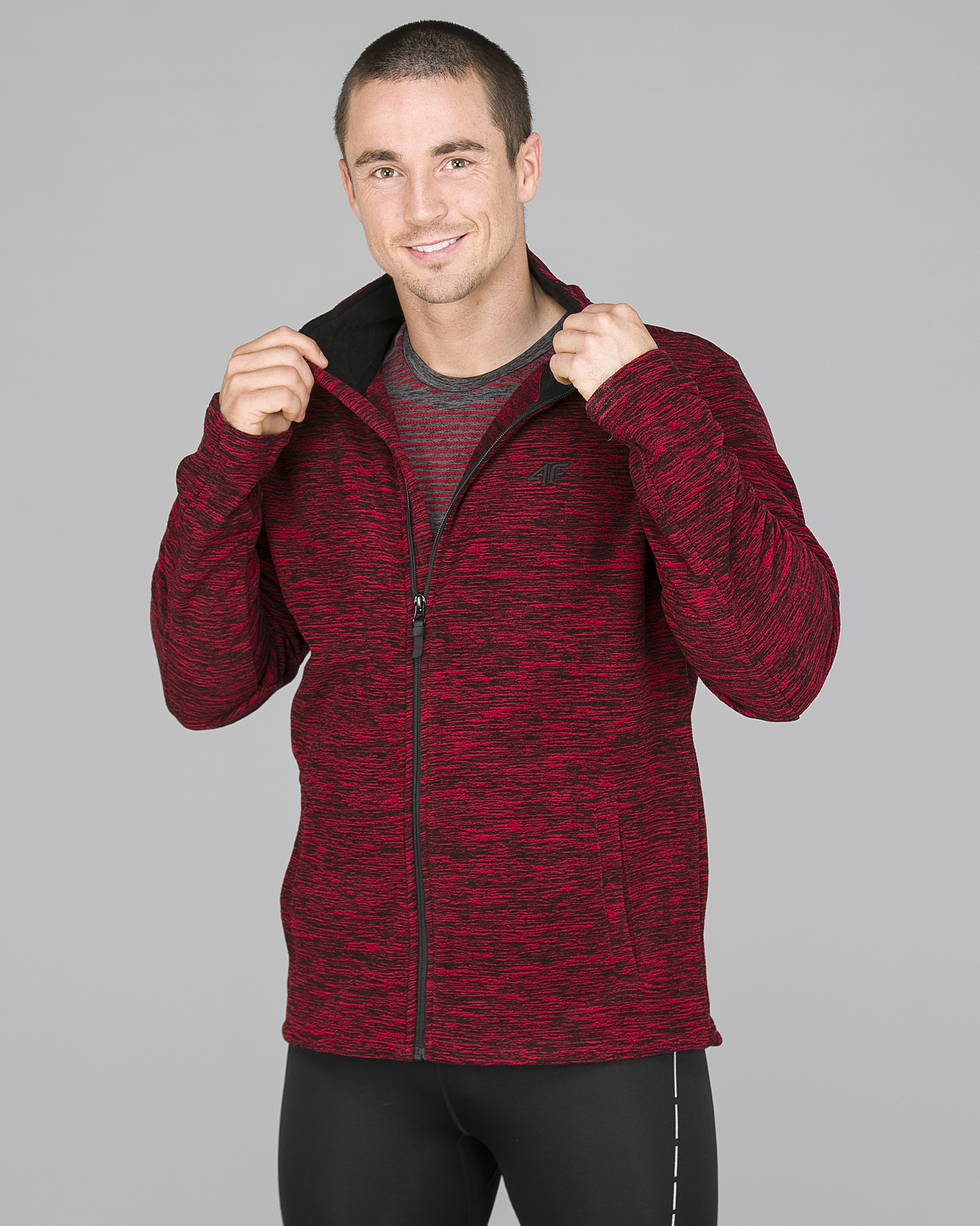 4F Fleece Men - Red Melange6