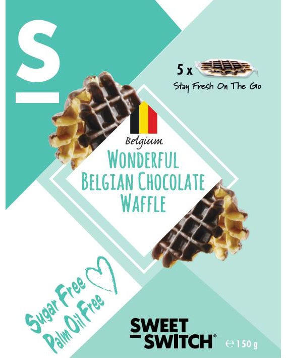 Sweet-Switch Sukkerfri Wonderful Belgian Chocolate Waffle 150g - mørk sjokolade