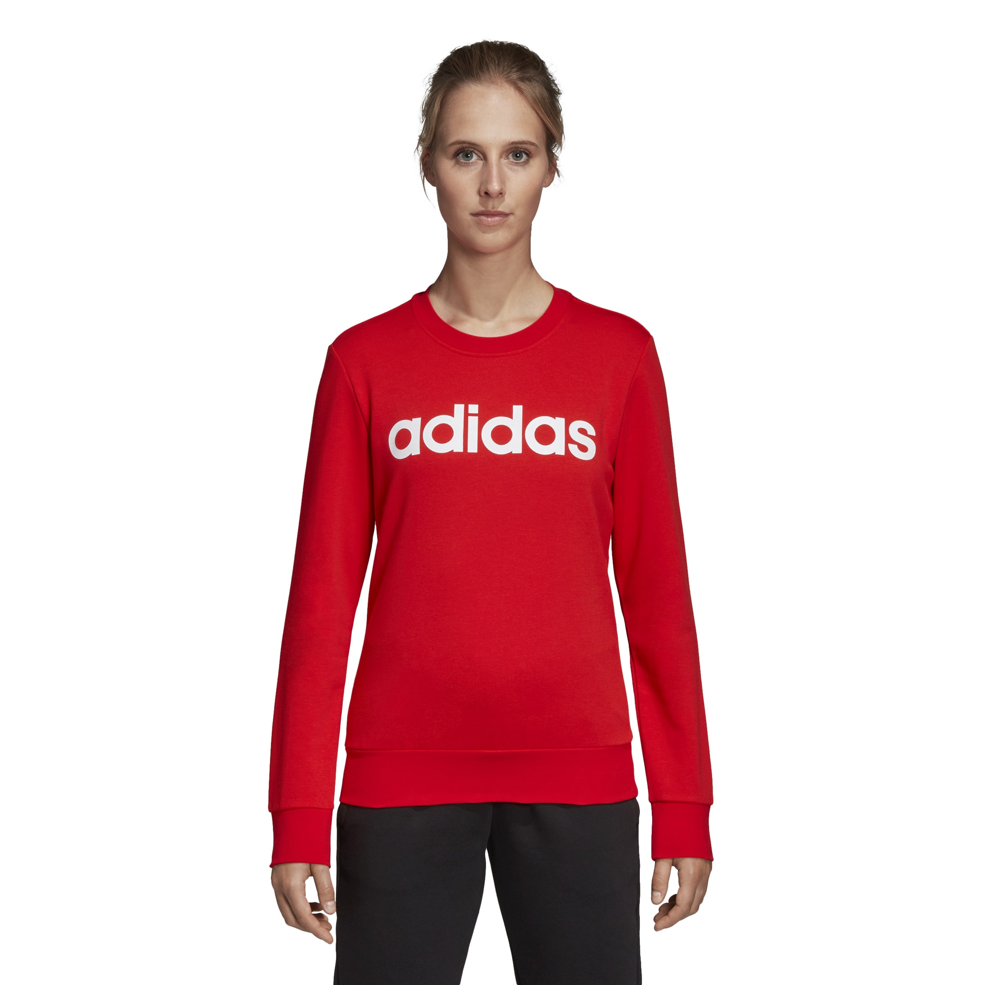Adidas Essentials Linear Crewneck - Red 