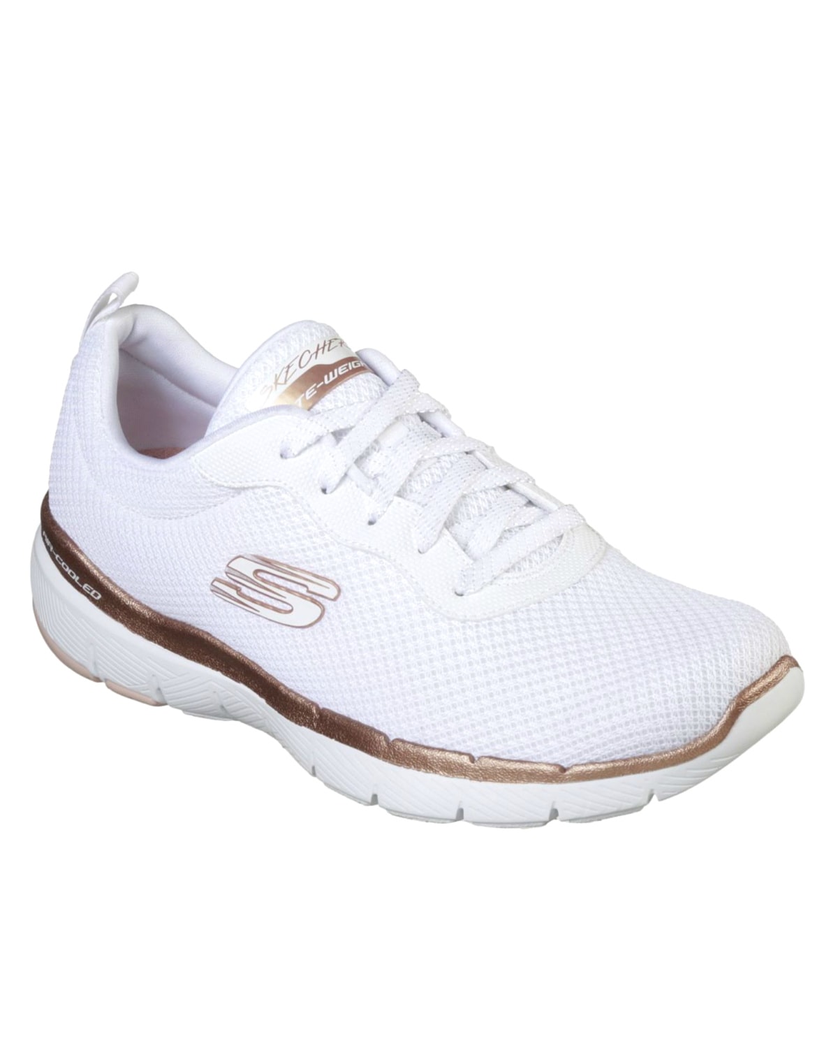 Skechers Womens Flex Appeal 3.0 - White Gold - 39 - the