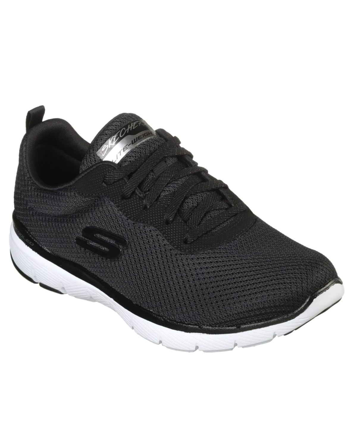 Skechers Womens Flex Appeal 3.0 - Black White - 38 - the