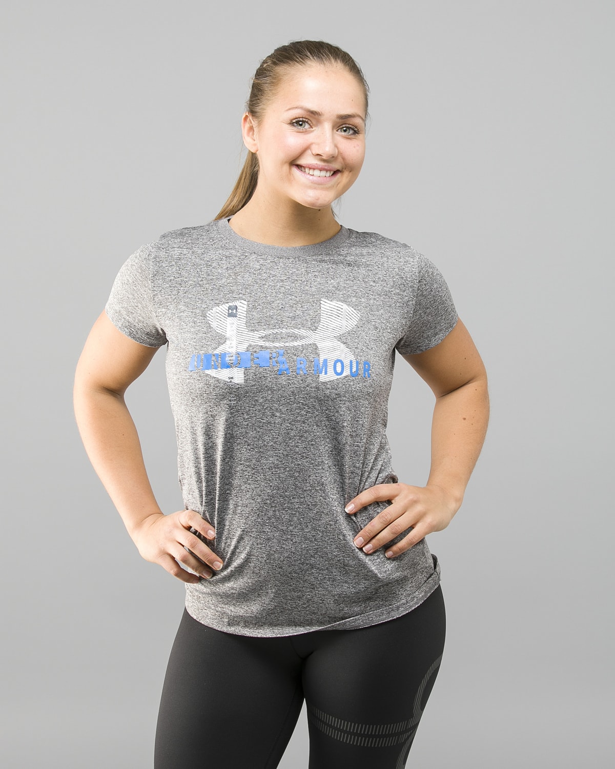 Under Armour Tech Graphic Tee - Charcoal - XL - til henne